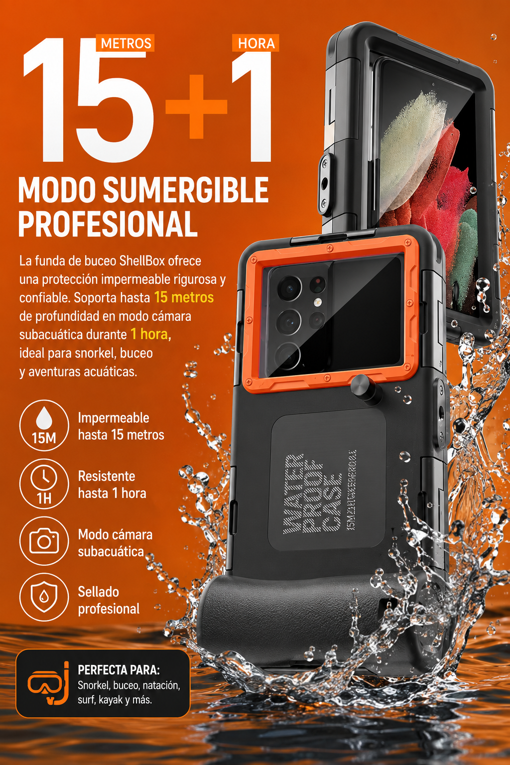 Funda Sumergible Universal para Móvil – Hasta 15m | Blue Moment